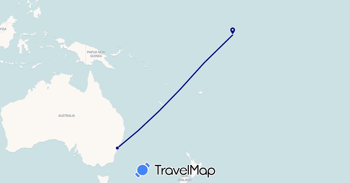 TravelMap itinerary: driving in Kiribati, Tuvalu (Oceania)